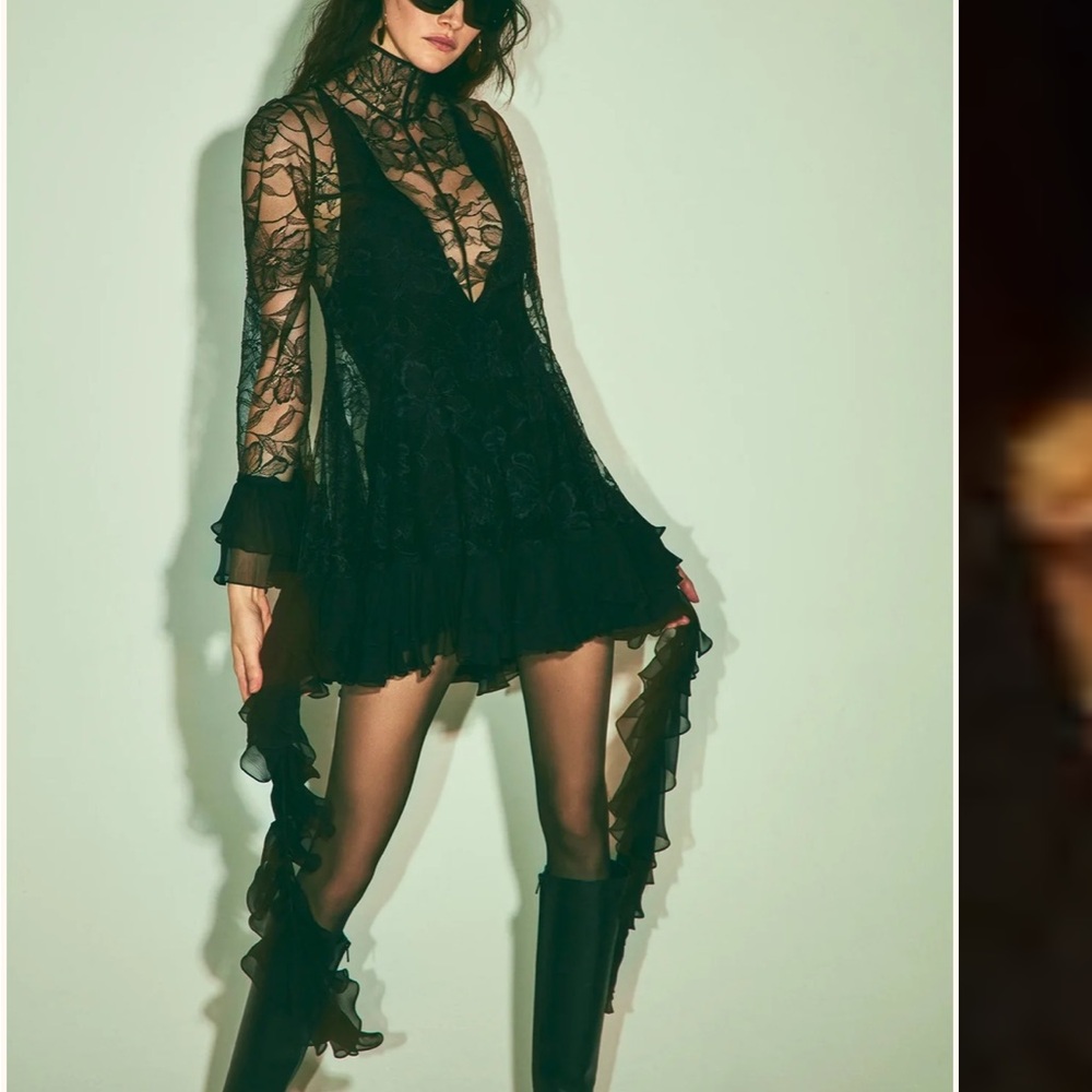 Alexis Black Lace Mini Dress